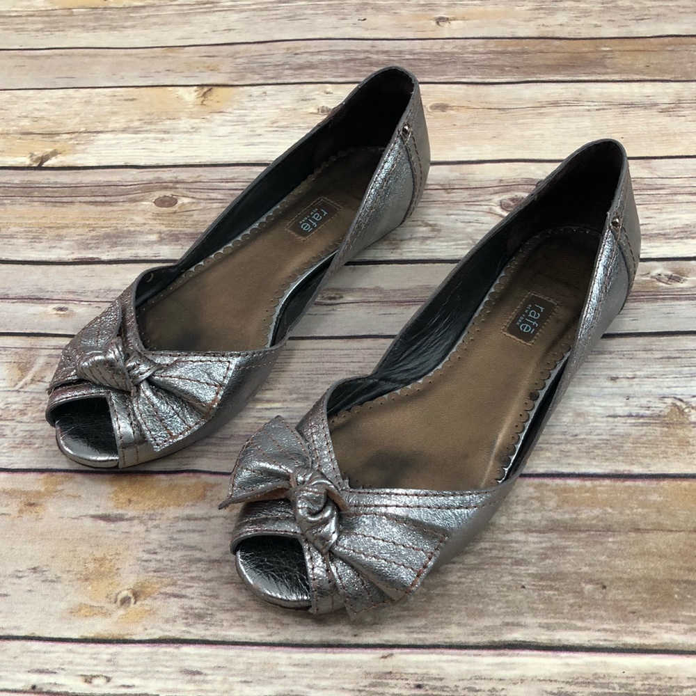 Rafe NY metallic silver flats